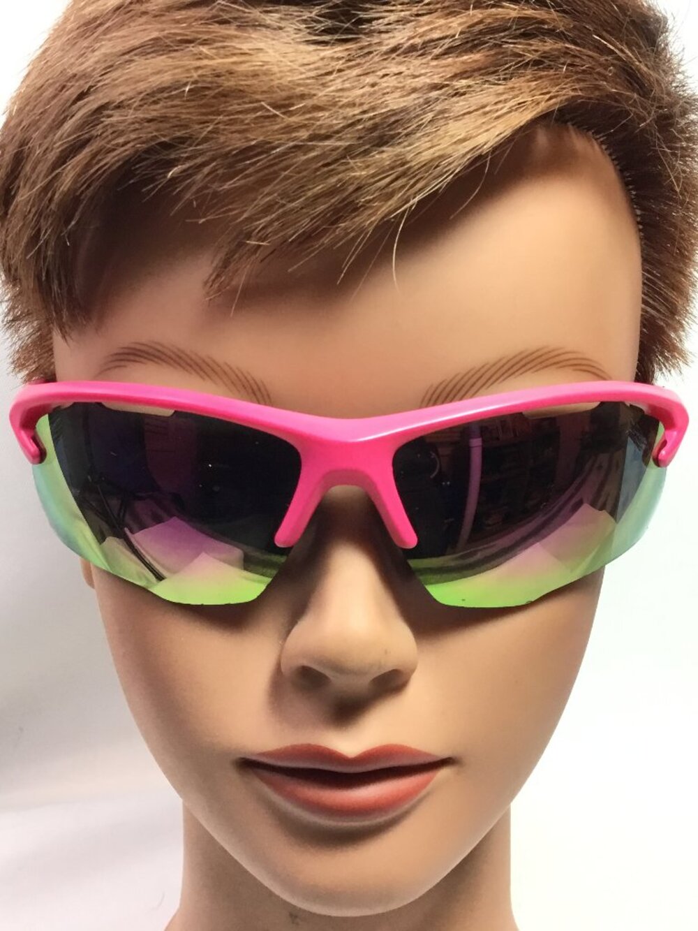 Biker Foster Grant Sunglasses IronMan IronFlex Pink Wrap 100%UV IF 1802 PNK Mirr